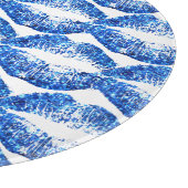 Blue Glitzer Lips #4 Schneidebrett (Ecke)