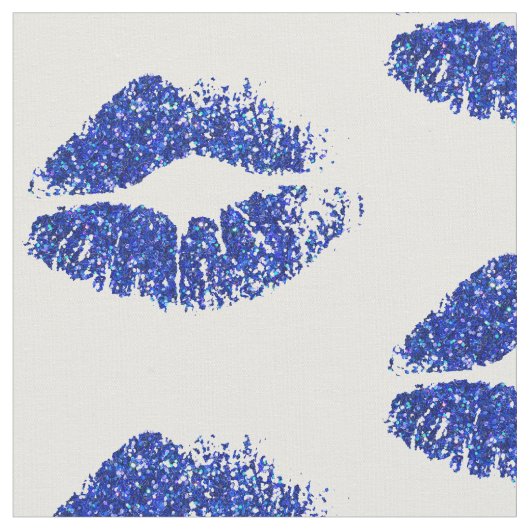 Blue Glitzer Lips #5 Stoff (Nahaufnahme)