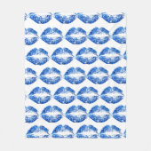 Blue Glitzer Lips Fleecedecke (Vorderseite)