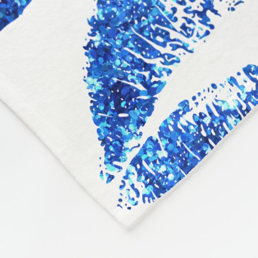 Blue Glitzer Lips Fleecedecke (Ecke)
