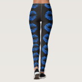 Blue Glitzer Lips Leggings (Rückseite)