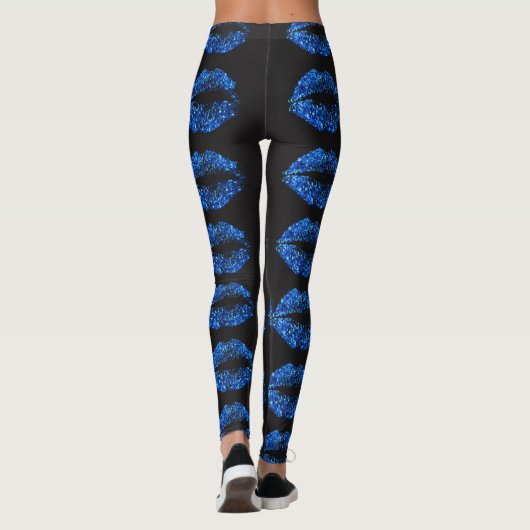Blue Glitzer Lips Leggings (Rückseite)