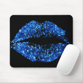 Blue Glitzer Lips Mousepad (Mit Mouse)
