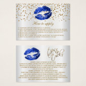 Blue Glitzer Lips on White Instructions (Vorne & Hinten)
