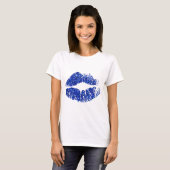 Blue Glitzer Lips T-Shirt (Vorne ganz)