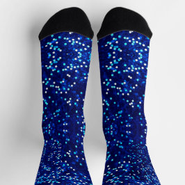 Blue Glitzer Look Socks Socken