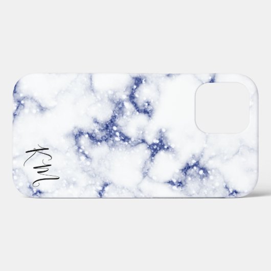 Blue Glitzer Marble Personalisiert Case-Mate iPhone Hülle (Rückseite (Horizontal))