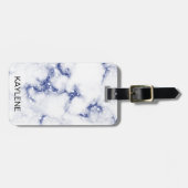 Blue Glitzer Marble Personalisiert Gepäckmarke Gepäckanhänger (Vorderseite horizontal)
