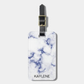Blue Glitzer Marble Personalisiert Gepäckmarke Gepäckanhänger (Vorderseite vertikal)