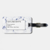 Blue Glitzer Marble Personalisiert Gepäckmarke Gepäckanhänger (Rückseite horizontal)