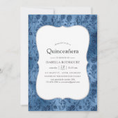 Blue Glitzer Mermaid Pattern Quinceanera Einladung (Vorderseite)