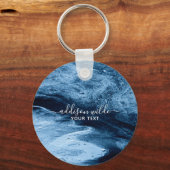 Blue Glitzer Moderner Abstrakter Personalisiert Schlüsselanhänger (Vorderseite)