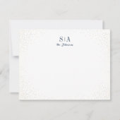 Blue & Glitzer Monogramm personalisiert Stationery Mitteilungskarte (Vorderseite)