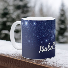 Blue Glitzer Name Skript elegant Kaffeetasse