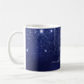 Blue Glitzer Name Skript elegant Kaffeetasse (Links)