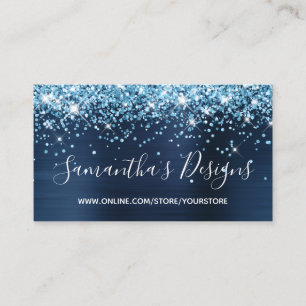 Blue Glitzer Navy Foil Online Store Visitenkarte