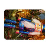 Blue Glitzer Nutcracker Soldat Weihnachtsschmuck Magnet (Horizontal)