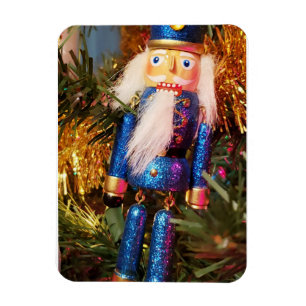 Blue Glitzer Nutcracker Soldat Weihnachtsschmuck Magnet