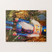 Blue Glitzer Nutcracker Soldat Weihnachtsschmuck Puzzle (Horizontal)