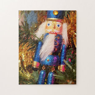 Blue Glitzer Nutcracker Soldat Weihnachtsschmuck Puzzle