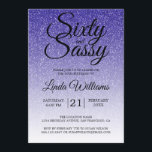 Blue Glitzer Ombre 60 und Sassy 60. Geburtstag Einladung<br><div class="desc">Mit diesem modernen 60. Geburtstagsdesign auf königlich blauer Glitzer-Omermusik, einem schicken 60. Geburtstagsgeschenk, das Sie einfach persönlich gestalten und für Ihre 60. Geburtstagsfeier aussenden können, feiern Sie 60. Die Worte sechzig und sassy sind Set mit modernen Skripten. Wenn Sie Hilfe oder passende Produkte benötigen, kontaktieren Sie uns bitte über unseren...</div>