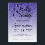 Blue Glitzer Ombre 60 und Sassy 60. Geburtstag Einladung<br><div class="desc">Mit diesem modernen 60. Geburtstagsdesign auf königlich blauer Glitzer-Omermusik, einem schicken 60. Geburtstagsgeschenk, das Sie einfach persönlich gestalten und für Ihre 60. Geburtstagsfeier aussenden können, feiern Sie 60. Die Worte sechzig und sassy sind Set mit modernen Skripten. Wenn Sie Hilfe oder passende Produkte benötigen, kontaktieren Sie uns bitte über unseren...</div>