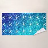 Blue Glitzer Ombre Aquamarin Sparkle Starfish Must Badehandtuch (Badehandtuch)