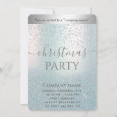 Blue Glitzer ombre Corporate Christmas Party Einladung (Vorderseite)