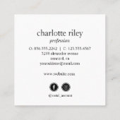 Blue Glitzer Ombre Cursive QR CODE Sozialsymbol Quadratische Visitenkarte (Rückseite)