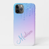 Blue Glitzer Ombré Glam Glitzern Name Case-Mate iPhone Hülle (Rückseite)