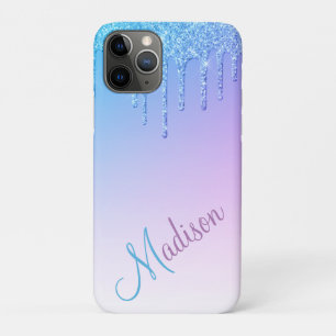 Blue Glitzer Ombré Glam Glitzern Name Case-Mate iPhone Hülle
