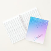 Blue Glitzer Ombré Glam Glitzern Name Notebook Notizblock (Innenseite)