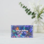 Blue Glitzer Opal Business Card Visitenkarte (Stehend Vorderseite)