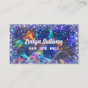 Blue Glitzer Opal Business Card Visitenkarte