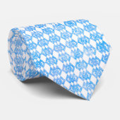 Blue Glitzer Overlap Diamond Pattern Krawatte (Gerollt)