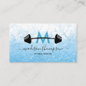 Blue Glitzer Personal Trainer Business Card Visitenkarte (Vorderseite)