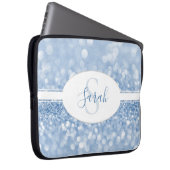 Blue Glitzer personalisieren Laptop-Sieb Laptopschutzhülle (Vorne Rechts)