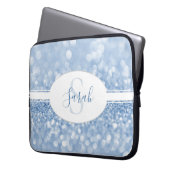 Blue Glitzer personalisieren Laptop-Sieb Laptopschutzhülle (Vorderseite Links)