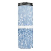 Blue Glitzer personalisieren Thermal Tumbler Thermosbecher (Rückseite)