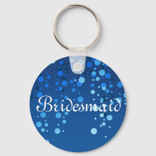 Blue Glitzer Personalisiert Bridesmaid Schlüsselanhänger