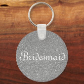 Blue Glitzer Personalisiert Bridesmaid Schlüsselanhänger (Vorderseite)
