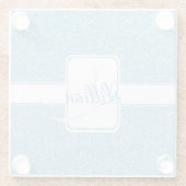 Blue Glitzer Personalisiert Glass Untersetzer (Rückseite)