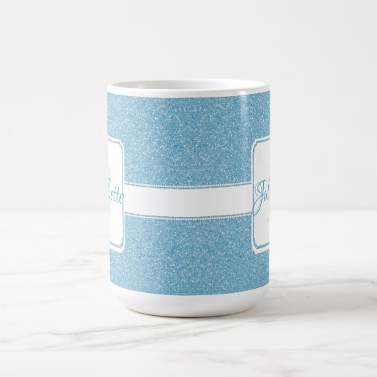 Blue Glitzer Personalisiert Kaffee Tasse (Mittel)