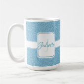 Blue Glitzer Personalisiert Kaffee Tasse (Links)