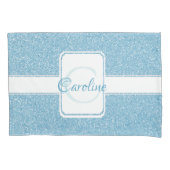 Blue Glitzer Personalisiert Pillow Case Kissenbezug (Vorderseite)