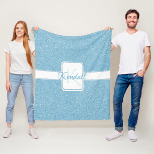 Blue Glitzer Personalisiert Throw Blanket Fleecedecke