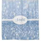 Blue Glitzer Personalize Duschvorhang (Vorderseite)