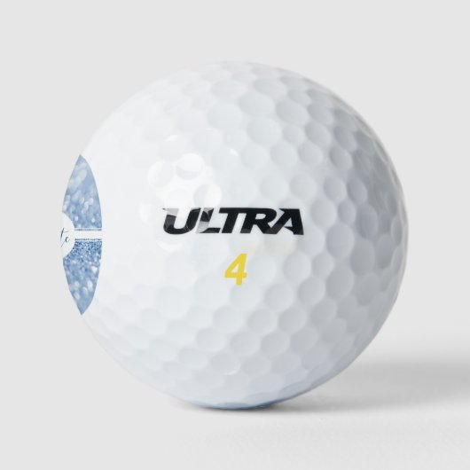 Blue Glitzer Personalize Golf Balls Golfball (Logo)
