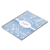 Blue Glitzer Personalize Notebook Notizblock (Linke Seite)