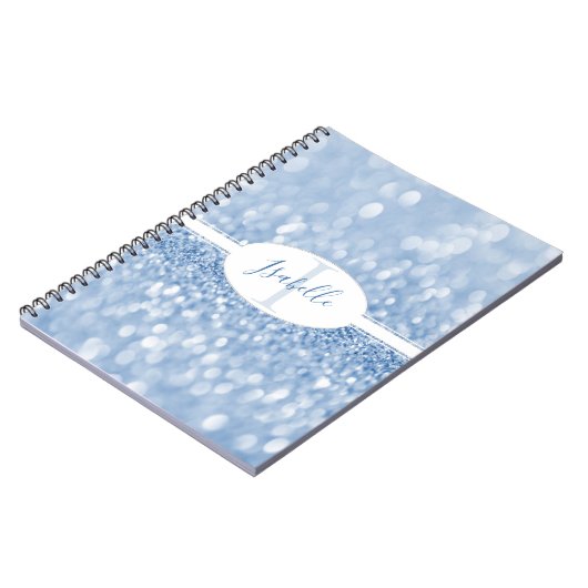 Blue Glitzer Personalize Notebook Notizblock (Linke Seite)